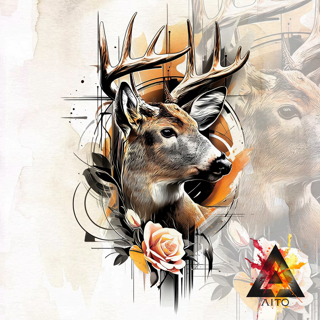 Dernier Projet du Jour: Cerf Réaliste Abstrait