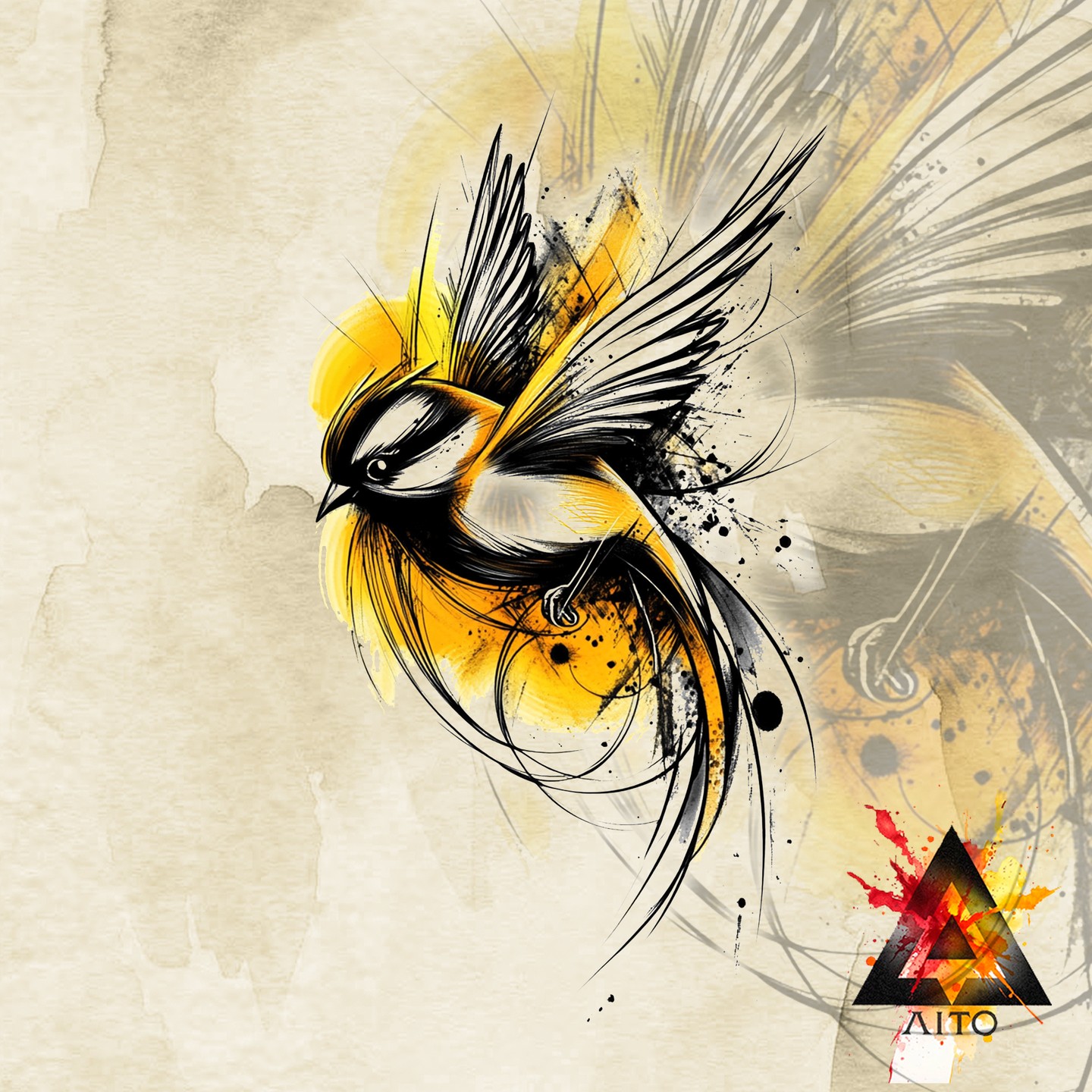 Oiseau abstrait coloré